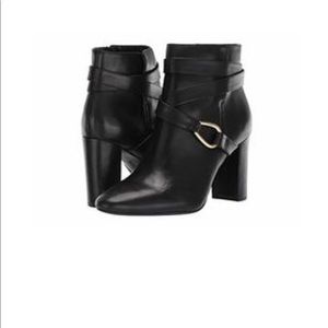 NWB Lauren Ralph Lauren Addington Black Calf Leather Bootie